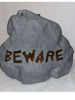 Gemmy Halloween Scary "Beware" Laughing Rock (lights up)- works